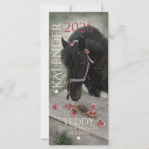 Calendário Cavalo - Cartão de Boas Festas 2026