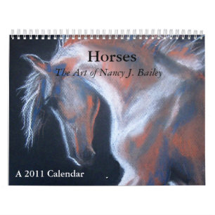 Calendário Cavalos, a arte de Nancy J. Bailey