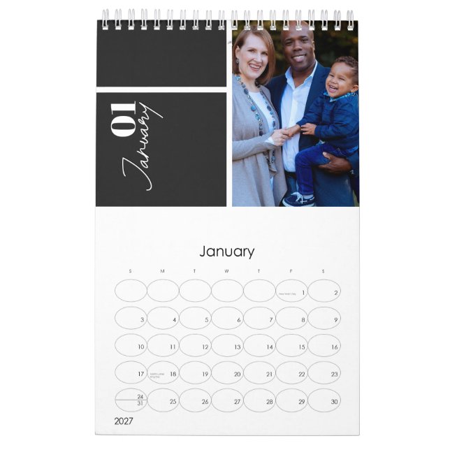 Calendário Celebração multiano personalizada de Cinzas modern (Jan 2027)