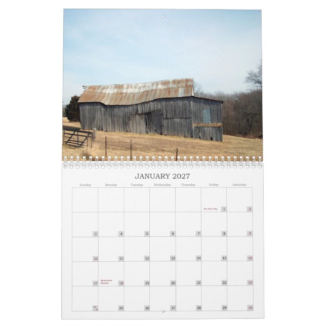 Calendário Celeiros de Missouri (Jan 2027)