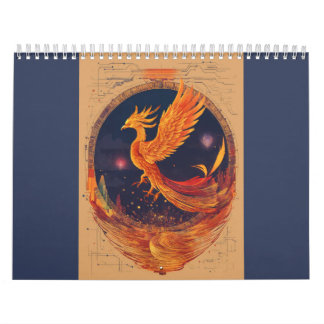 Calendário "Celestial Phoenix Tattoo Design