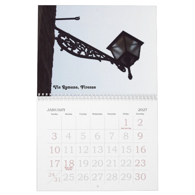 Calendário Cenas de Toscânia (Jan 2027)