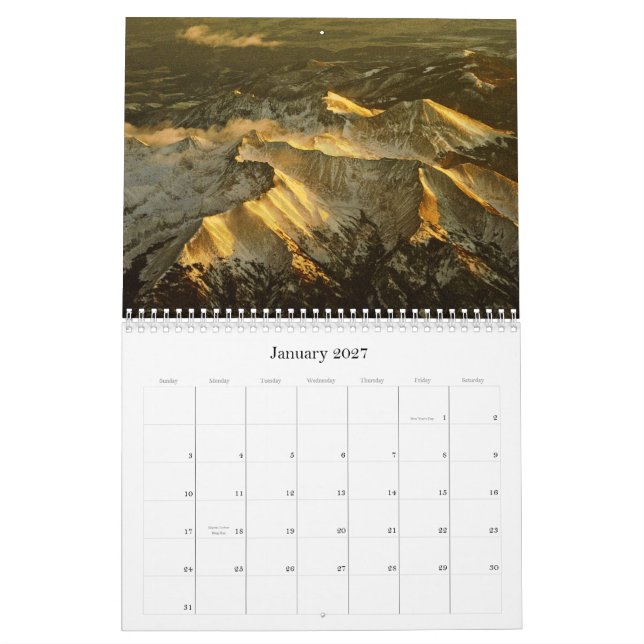 Calendário cénico da paisagem (Jan 2027)