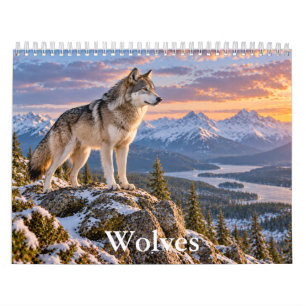 Calendário Cénico de Animais Selvagens Lobos Majes