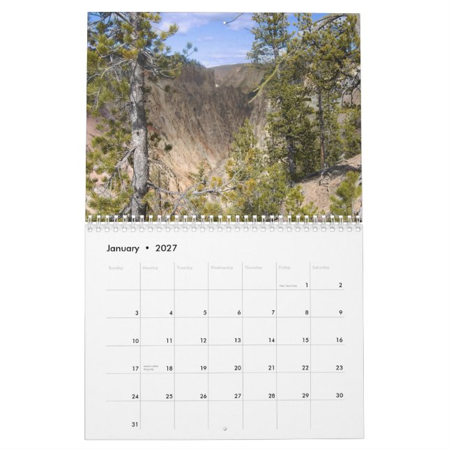 Calendário cénico de Yellowstone 2008 (Jan 2027)
