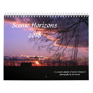 Calendário cénico dos horizontes 2018
