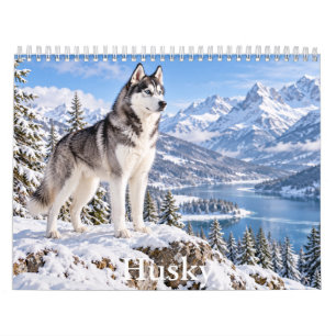 Calendário Cénico Huskies & Cachorros