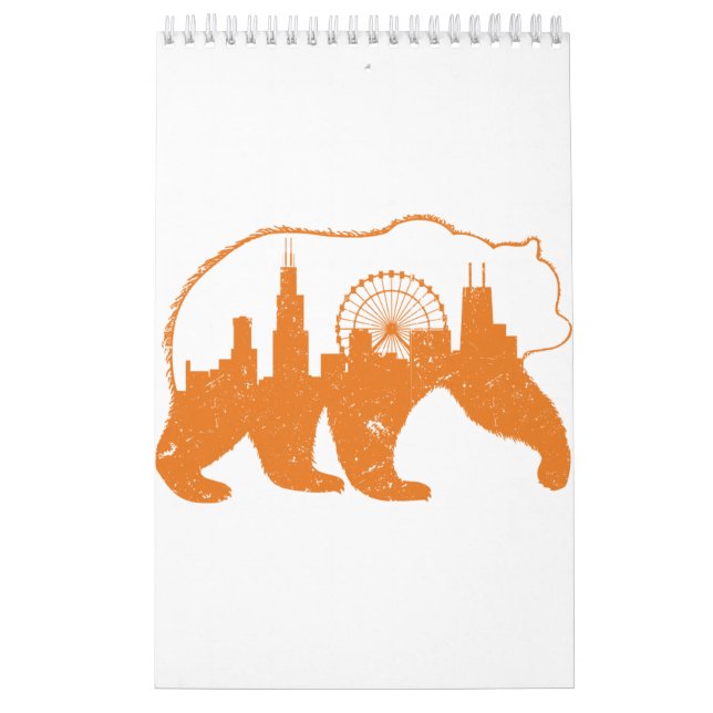 Calendário Centro de Chicago, Urso Andando em Silhoue (Capa)