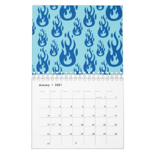 Calendário Chamas Estética EGirl Fogo Combustão Y2K