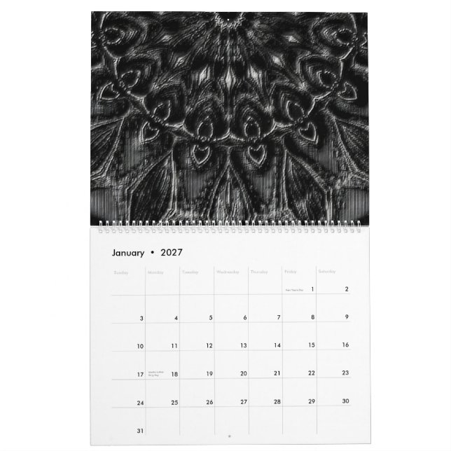 Calendário Charcarvão Mandala (Jan 2027)