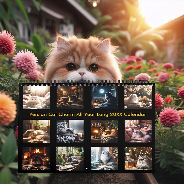 Calendário Charme de Gato Persa, 20XX Por Ano (Criador carregado)
