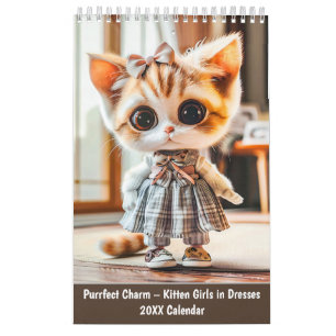 Calendário Charme Perfeito – Gatinhas Meninas de Vestidos