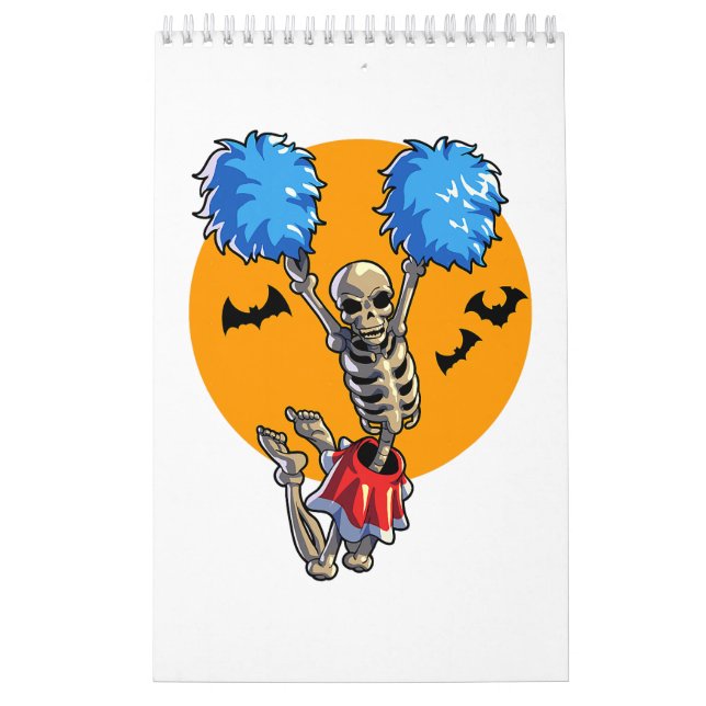 Calendário Cheerhead Skeleton Halloween Cheer Mãe Meninas Wo (Capa)