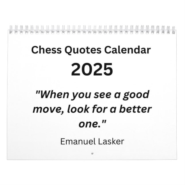 Calendário Chess Calendar 2025 - Chess Quotes Calendar (Capa)