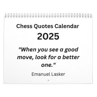 Calendário Chess Calendar 2025 - Chess Quotes Calendar