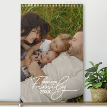 Calendário Chic Script Personalizado Família 2025 