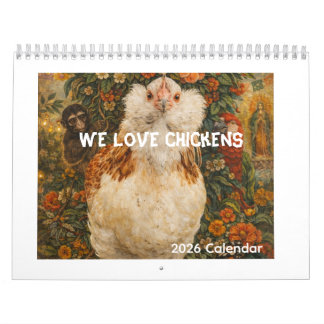 Calendário Chickens Wall Calendar Modern Norman Rockwell