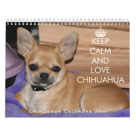Calendário Chihuahua 2026 Fique Calmo E Com Amor