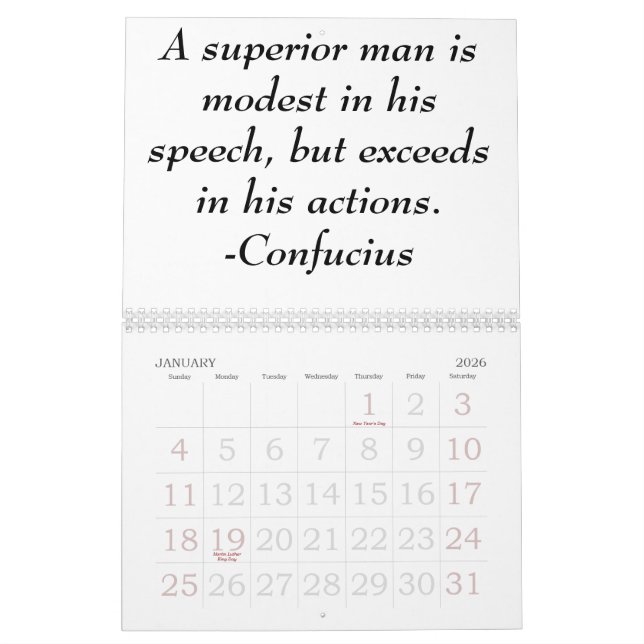 Calendário chinês do confucionista do ano novo (Jan 2026)