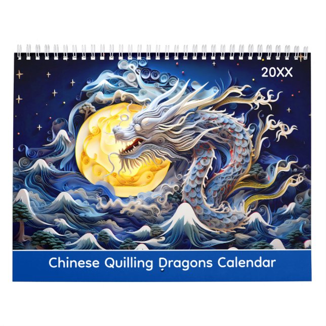 Calendário Chinese Quilling Dragons Calendar (Capa)