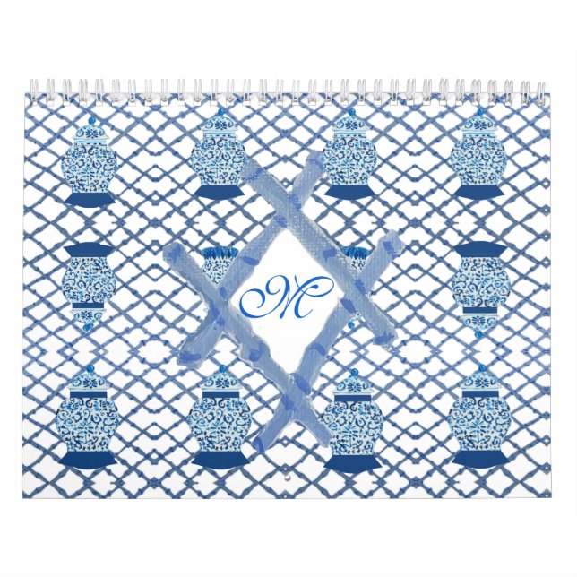 Calendário Chinoiserie Bamboo Ginger Jar Jars (Capa)