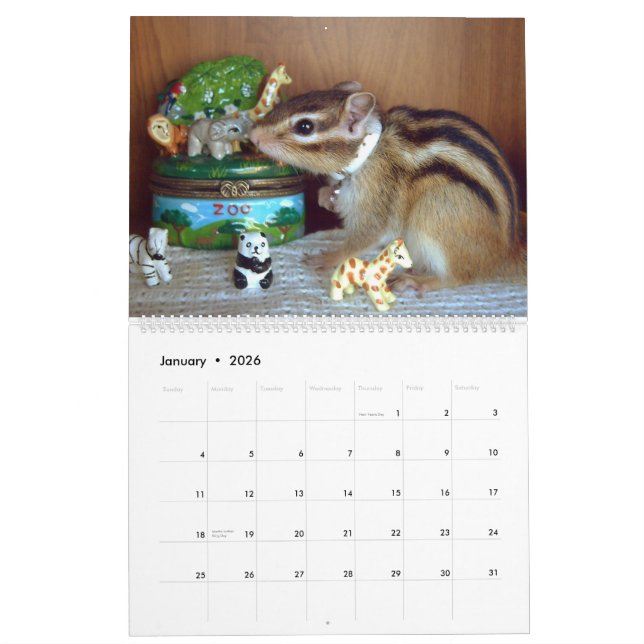 Calendário chipmunk  (All country) (Jan 2026)