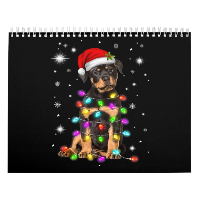 Calendário Christmas With Rottweiler Dog (Capa)