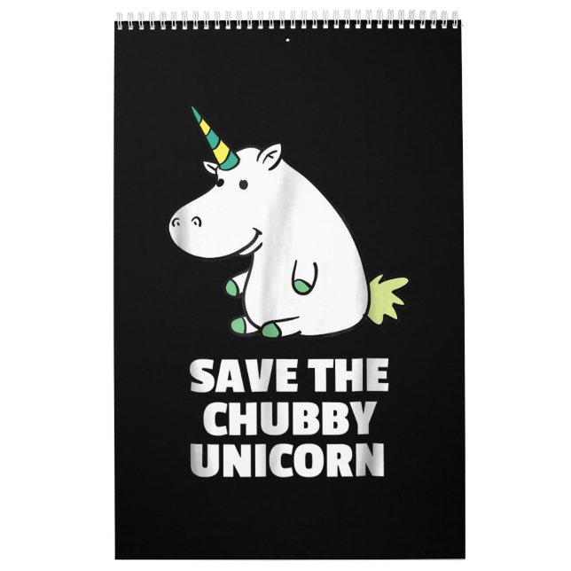 Calendário Chubby Unicorn Cute Hippo Gift Para Tia (Capa)