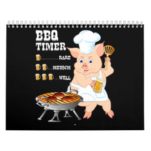 Calendário Churrasco CHURRASCO Timer Pig Grill Barbecue Bee