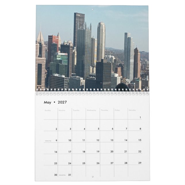 Calendário Cidade de Pittsburgh (Maio 2027)