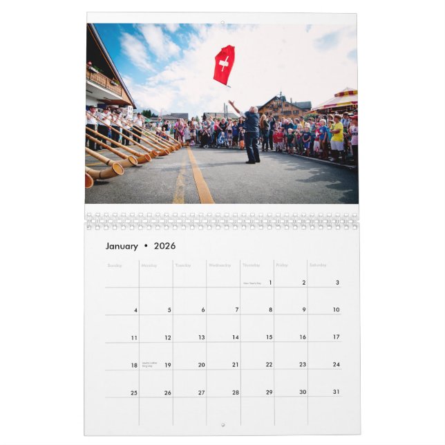 Calendário Cinco continentes por Patrick Niddrie (Jan 2026)