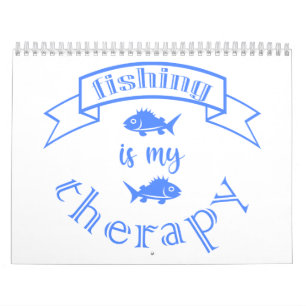 Calendário Citação da fita de banner A pesca é a minha terapi