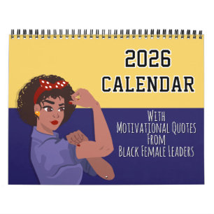 Calendário Citação Inspiradora de 2026 Magia de Menina Negra