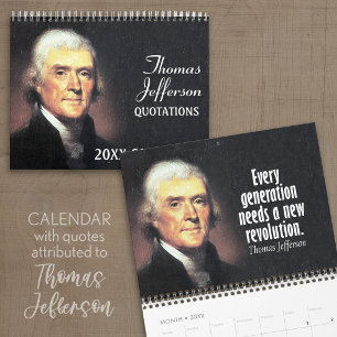 Calendário Citações de Thomas Jefferson com Foto Presidencial
