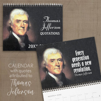 Calendário Citações de Thomas Jefferson com Foto Presidencial