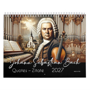 Calendário Citações e Retratos de Johann Sebastian Bach 2027