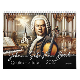 Calendário Citações e Retratos de Johann Sebastian Bach 2027