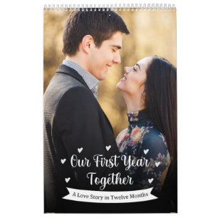 Calendário Citações Românticas de Fotos de Recém-Casados do P