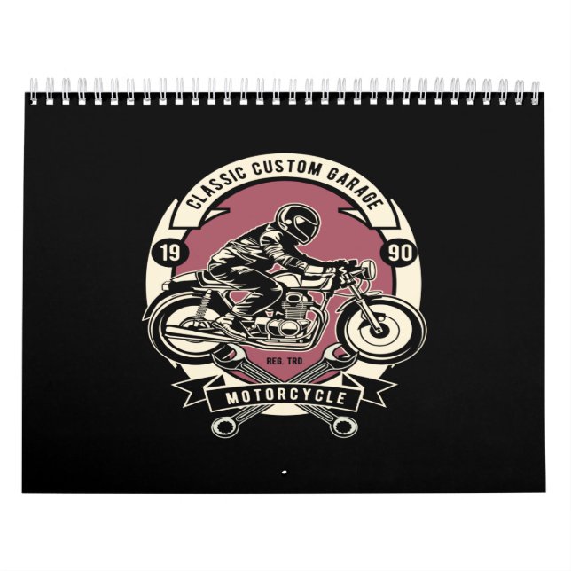 Calendário classic custom garage motorcycle (Capa)