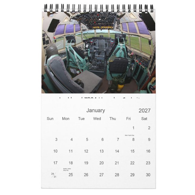 Calendário clássico de 2016 cabinas do piloto de (Jan 2027)