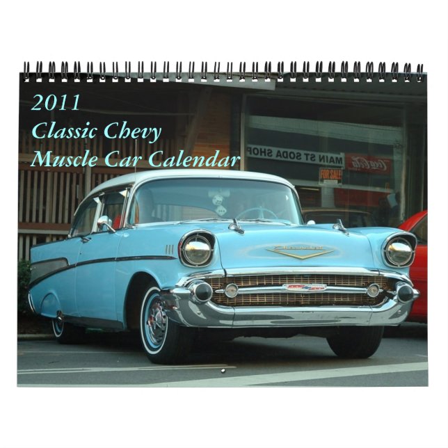 Calendário Clássico Do Carro Muscular De Chevy 201 (Capa)