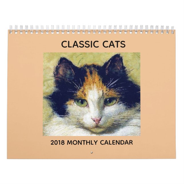 Calendário clássico do gato 2018 (Capa)