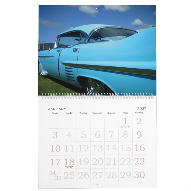 Calendário clássico dos carros - GoPro wow (Jan 2027)