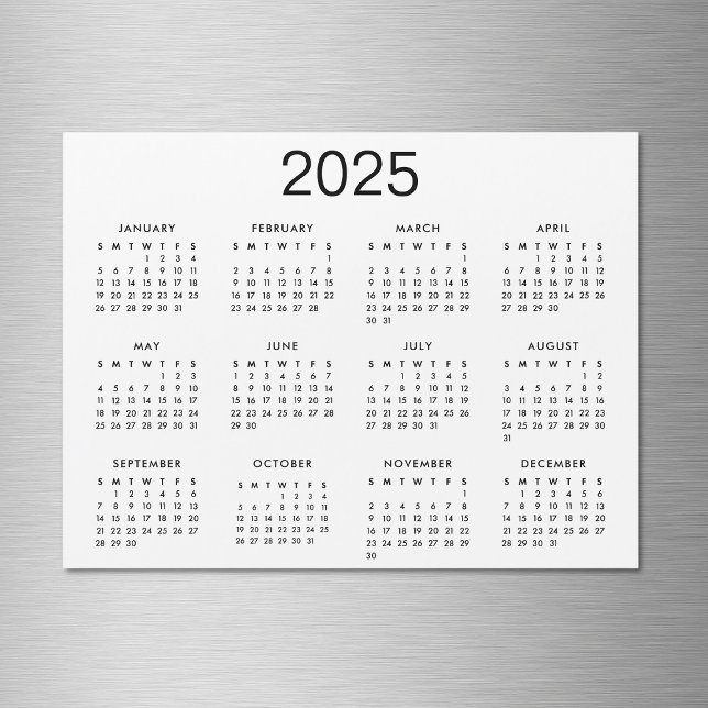 Calendário Clássico Preto e Branco 2025 (Criador carregado)