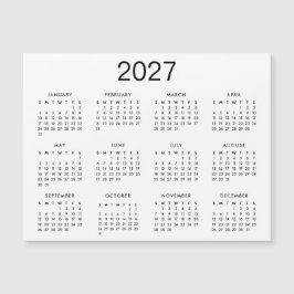 Calendário Clássico Preto e Branco 2025