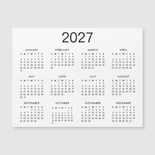 Calendário Clássico Preto e Branco 2025 (Frente)