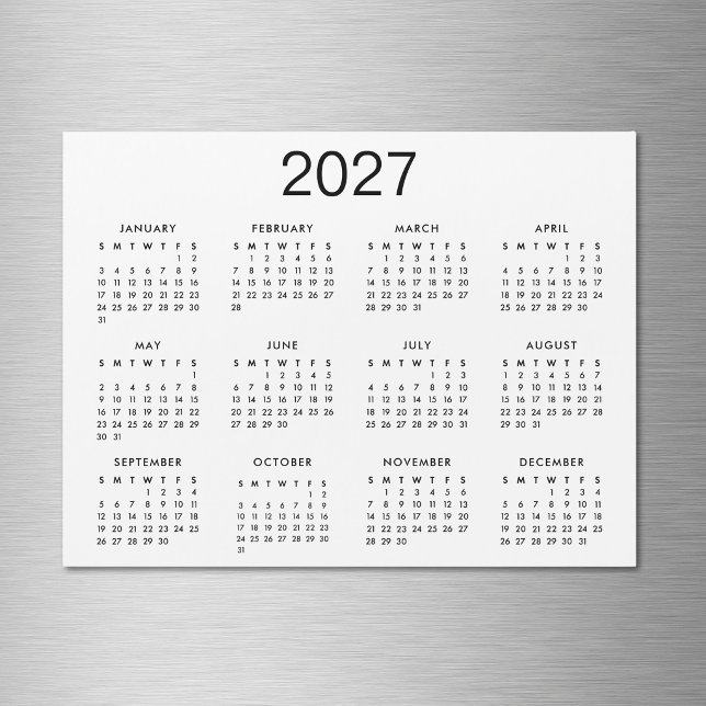 Calendário Clássico Preto e Branco 2027 (Criador carregado)