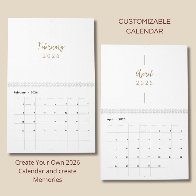 Calendário Clean Elegant Layout (Criador carregado)