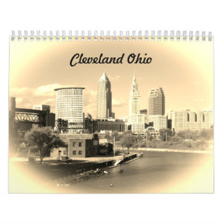 Calendário Cleveland Ohio Sepia Calendar