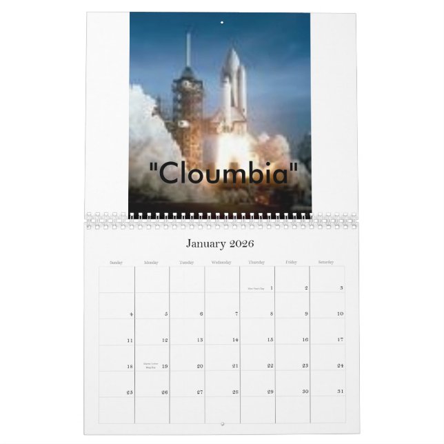 Calendário cobrir, vaivém espacial Calander, 2008 (Jan 2026)